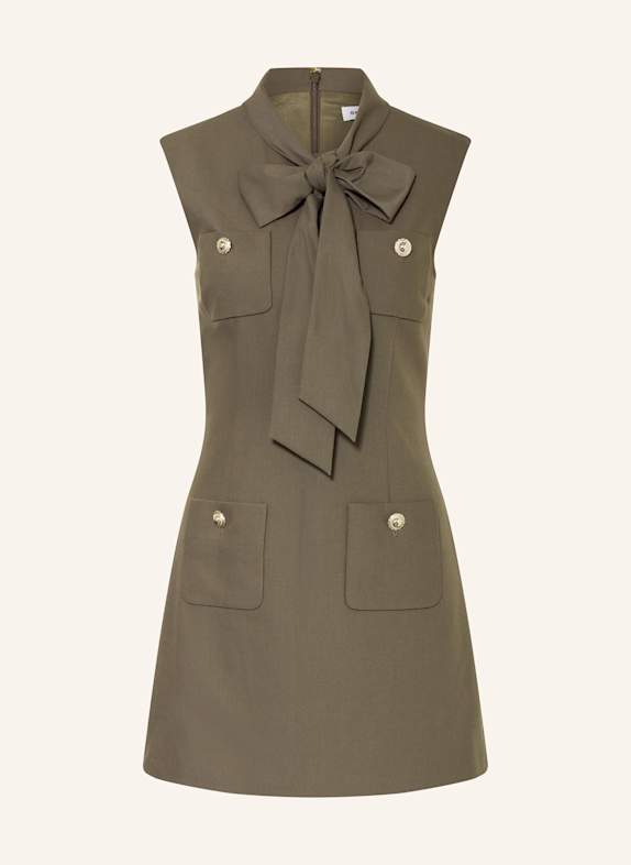 self-portrait Sukienka etui z wiązaniem KHAKI