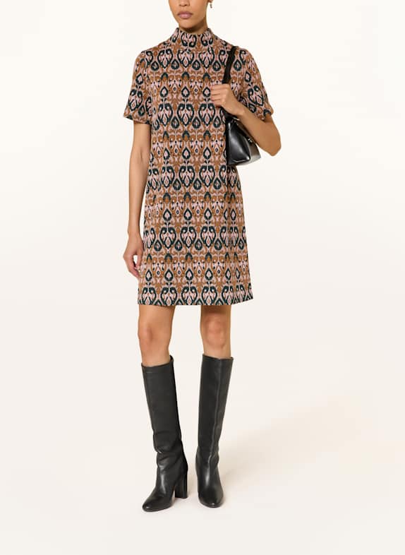 ANNA's Jacquard-Kleid COGNAC / ROSÉ / PETROL