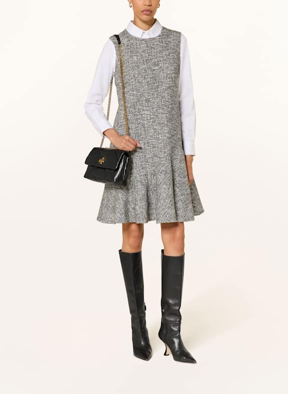 ANNA's Bouclé-Kleid mit Volants und Glitzergarn GRAU / ECRU / DUNKELGRAU