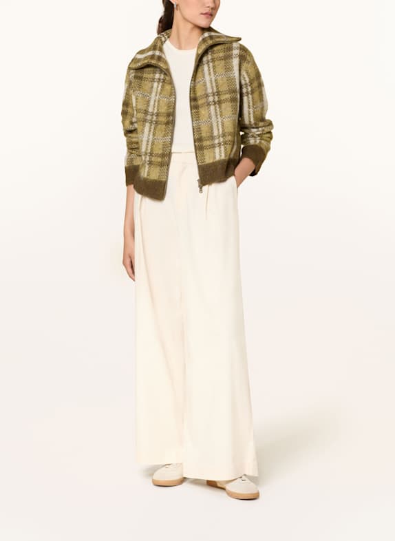 darling harbour Strickjacke mit Alpaka olive /offwhite