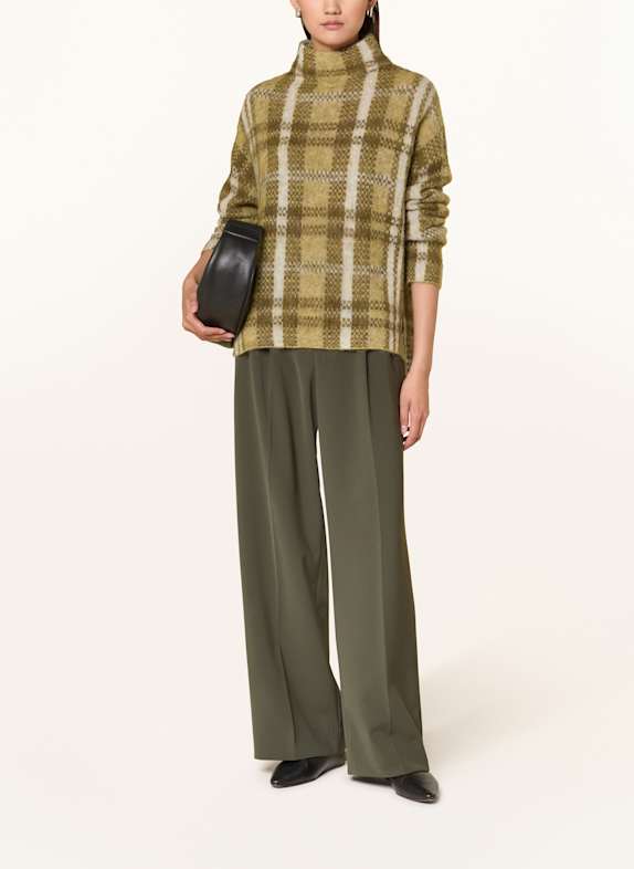darling harbour Gebreid vest met alpaca olive/offwhite