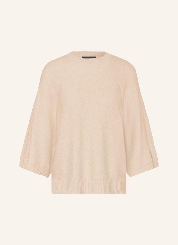 FABIANA FILIPPI Pullover mit 3/4-Arm und Pailletten NUDE