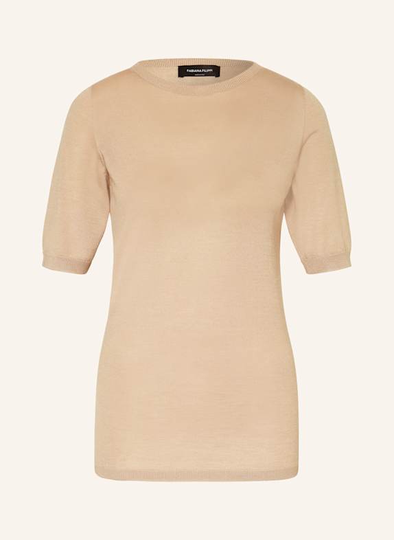 FABIANA FILIPPI Strickshirt aus Cashmere mit Seide HELLBRAUN