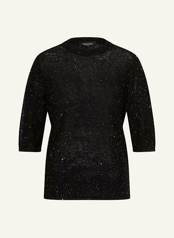 FABIANA FILIPPI Strickshirt mit Pailletten SCHWARZ