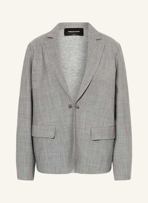 FABIANA FILIPPI Blazer im Materialmix mit Schmucksteinen GRAU