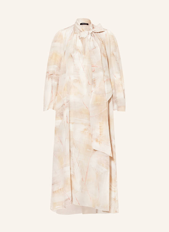 FABIANA FILIPPI Seidenkleid mit Schluppe BEIGE/ HELLBRAUN/ HELLROT