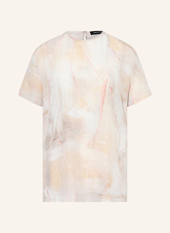 FABIANA FILIPPI Blusenshirt aus Seide mit Schmucksteinen BEIGE/ HELLBRAUN/ HELLROT