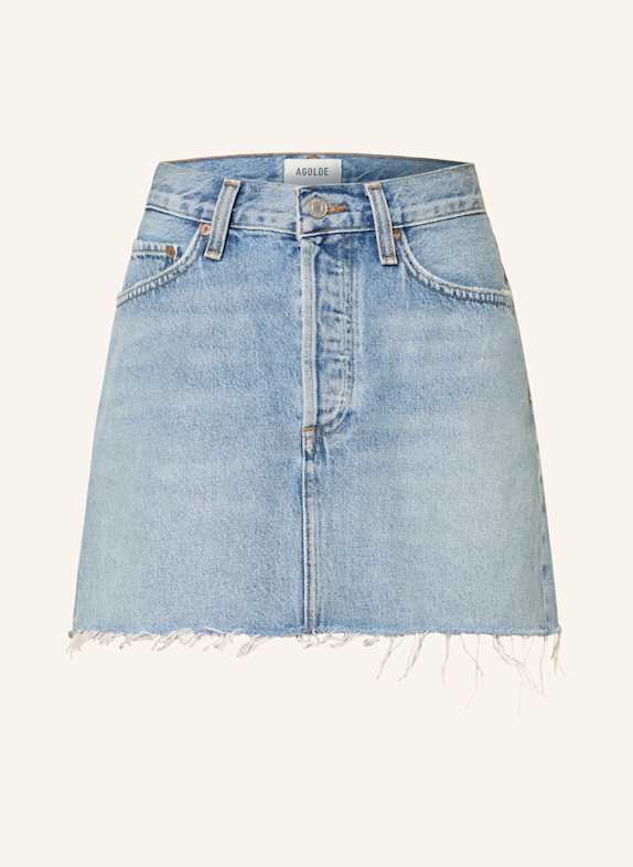 AGOLDE Spódnica jeansowa V-WAIST MINI force marbled lt ind cut