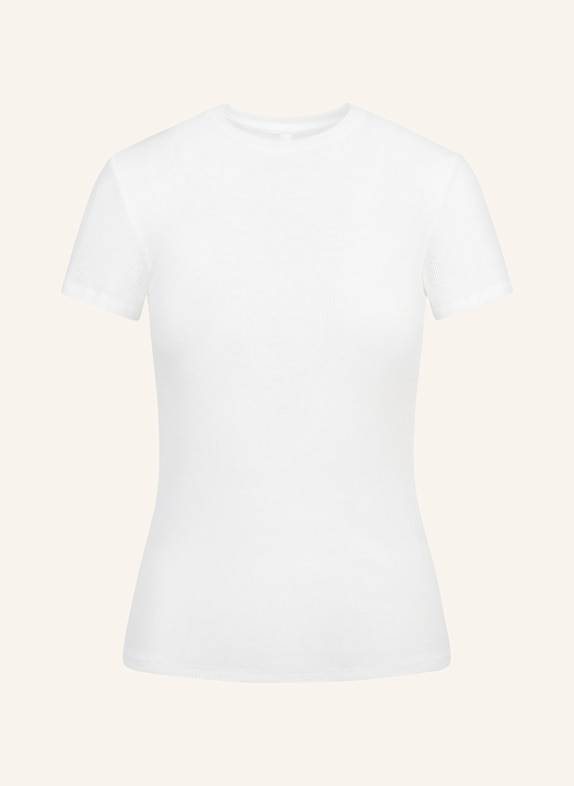 SKIMS Pohodlné domácí tričko COTTON RIB BÍLÁ