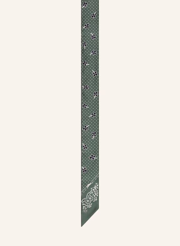LONGCHAMP Seidenschal FRENCH BANDANA DUNKELGRÜN/ DUNKELBLAU/ WEISS