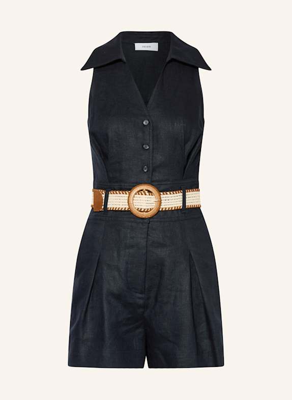 REISS Leinen-Jumpsuit DUNKELBLAU