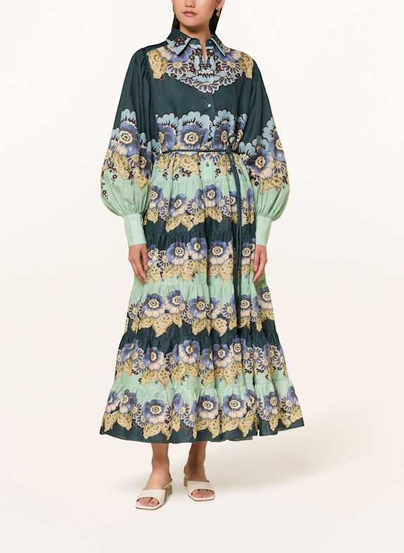 ALÉMAIS Hemdblusenkleid MADALENA PETROL/ BLAU/ MINT