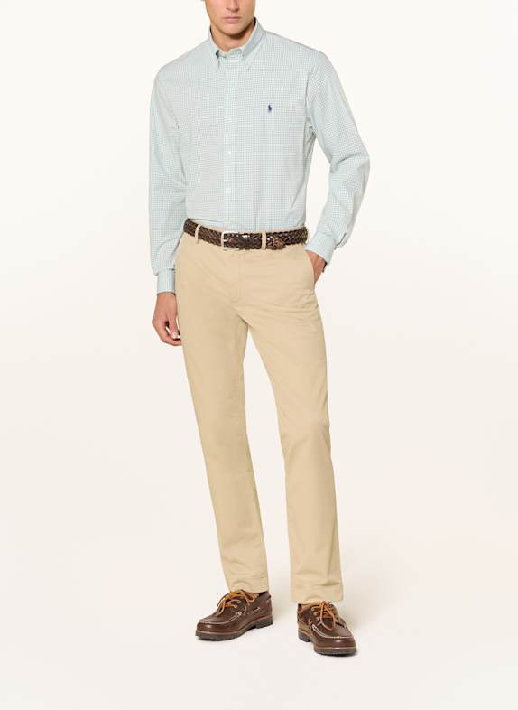 POLO RALPH LAUREN Overhemd Custom Fit LICHTGROEN / WIT