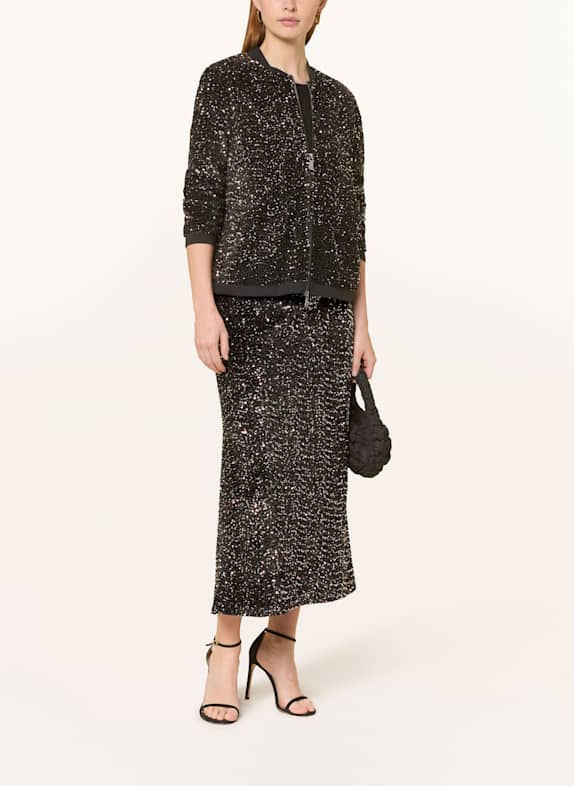 ELENA MIRO Blouson mit Pailletten SCHWARZ / ROSÉGOLD