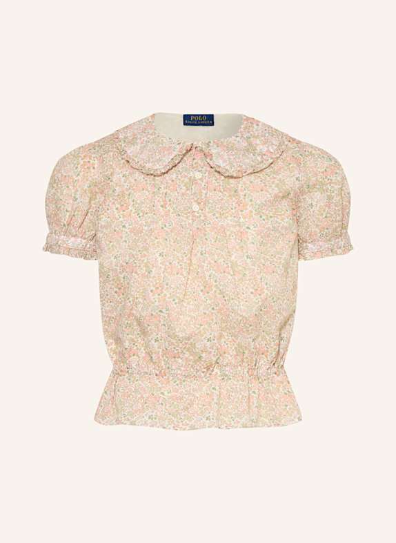 POLO RALPH LAUREN Blusenshirt mit Rüschen CREME/ GRÜN/ ROSA