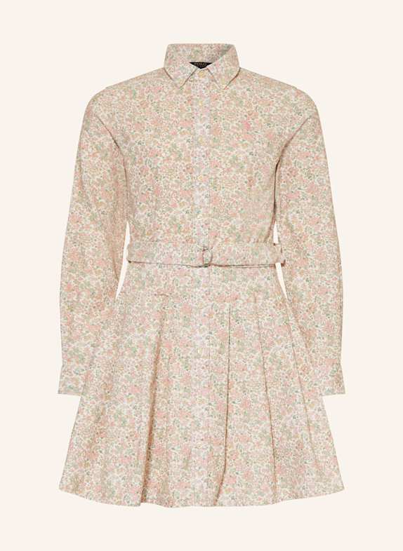 POLO RALPH LAUREN Hemdblusenkleid aus Cord CREME/ GRÜN/ ROSA