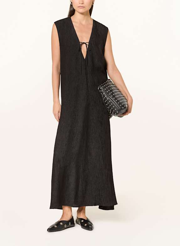ANINE BING Kleid CONSTANCE mit Plissees SCHWARZ