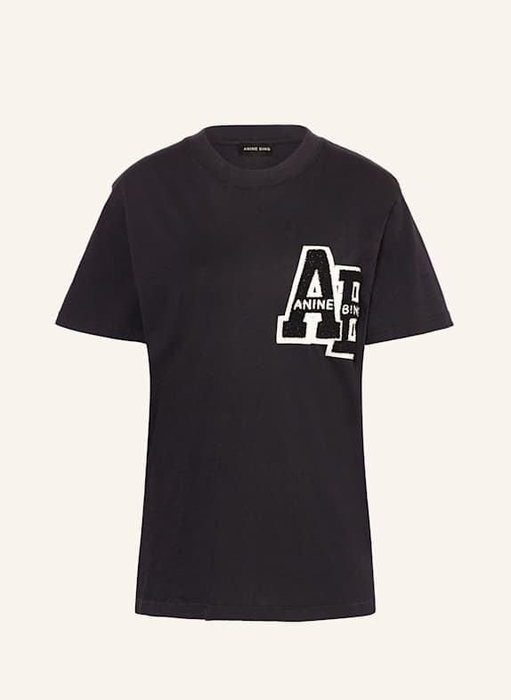 ANINE BING T-shirt LETTERMANN CZARNY/ BIAŁY