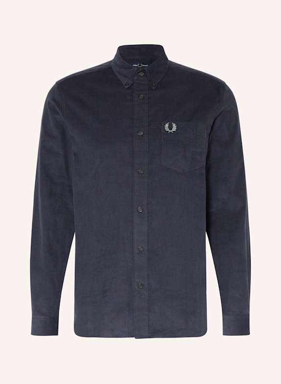 FRED PERRY Cordhemd Regular Fit DUNKELBLAU