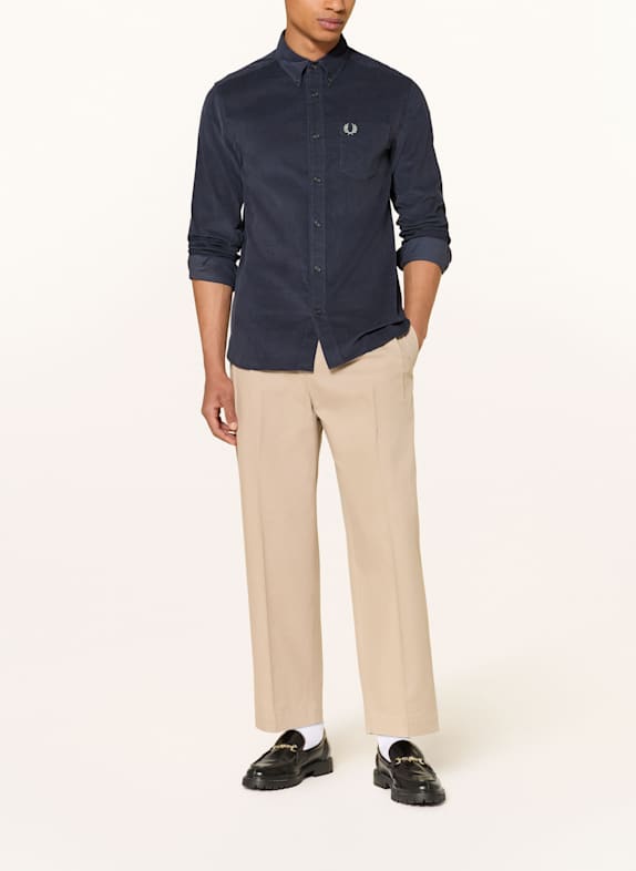 FRED PERRY Cordhemd Regular Fit DUNKELBLAU
