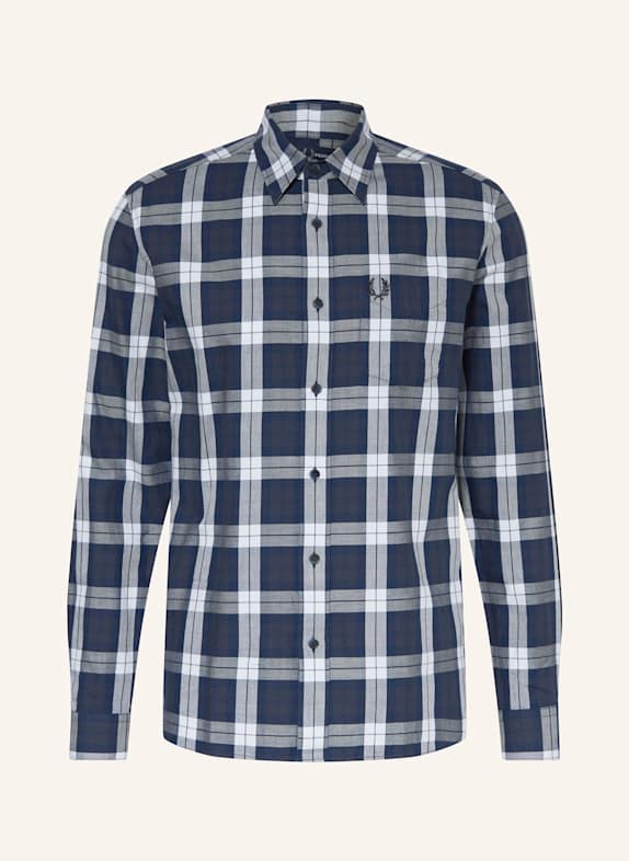FRED PERRY Shirt slim fit DARK BLUE/ LIGHT GRAY
