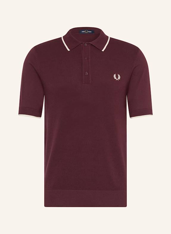 FRED PERRY Piqué polo shirt DARK RED