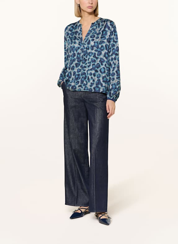 Emily VAN DEN BERGH blouse DONKERBLAUW / GRIJS / TURQUOISE
