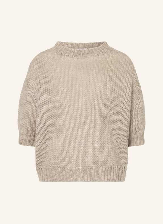 MRS & HUGS Pullover mit 3/4-Arm HELLBRAUN