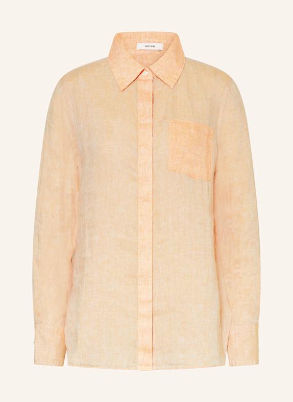 REISS Hemdbluse aus Leinen HELLORANGE