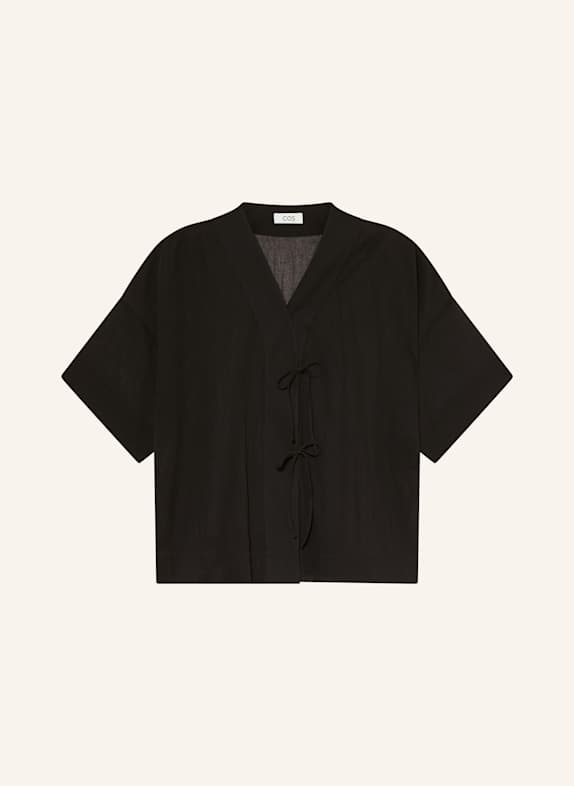 COS Blusenshirt aus Musselin SCHWARZ