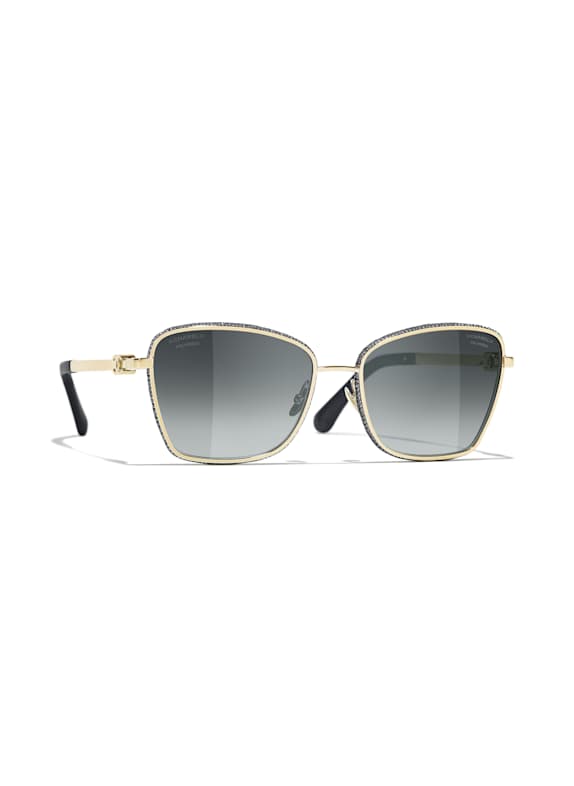 CHANEL Katzenaugenförmige Sonnenbrille C395S8 - GOLD/ GRAU POLARISIERT