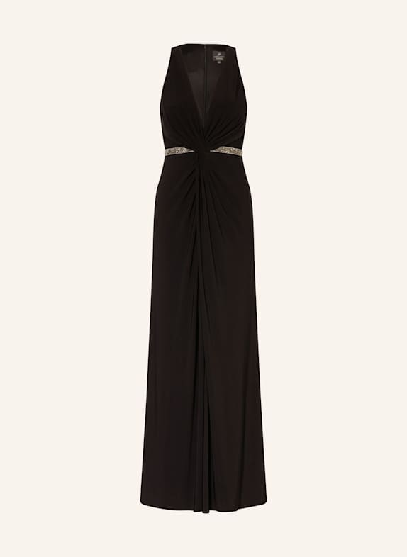 ADRIANNA PAPELL Abendkleid mit Schmucksteinen SCHWARZ