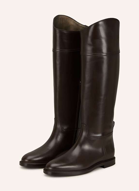 BRUNELLO CUCINELLI Stiefel mit Schmucksteinen DUNKELBRAUN