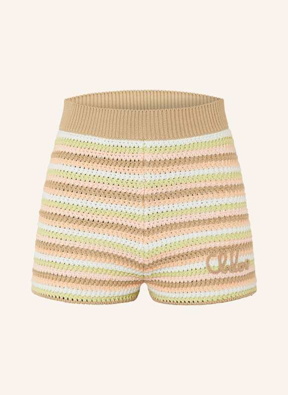 Chloé Häkelshorts HELLBRAUN/ HELLORANGE/ HELLGRÜN