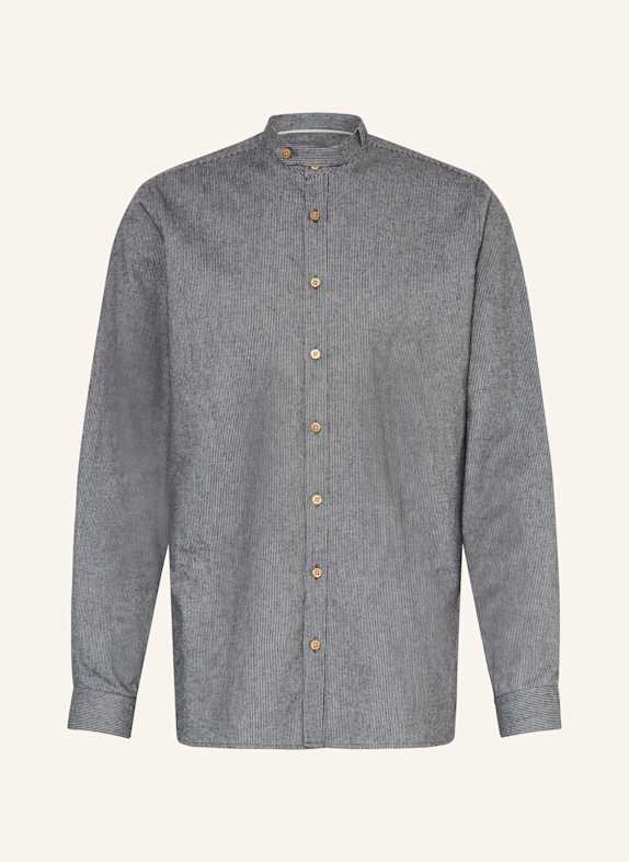 Johann & Johanna Trachtenhemd Comfort Fit aus Flanell mit Stehkragen DUNKELGRAU / GRAU