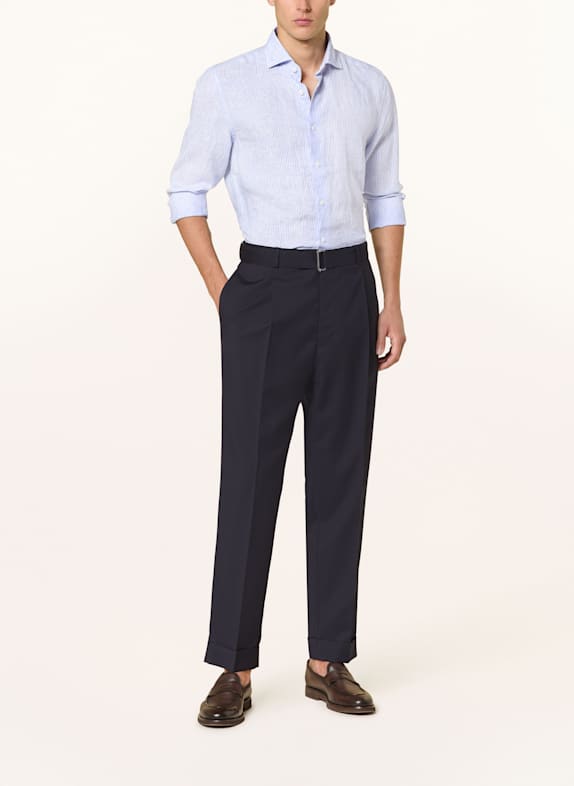 REISS Linnen hemd RUBAN Regular Fit LICHTBLAUW / WIT