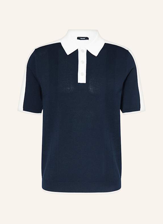 REISS Strick-Poloshirt PENTEL DUNKELBLAU/ WEISS