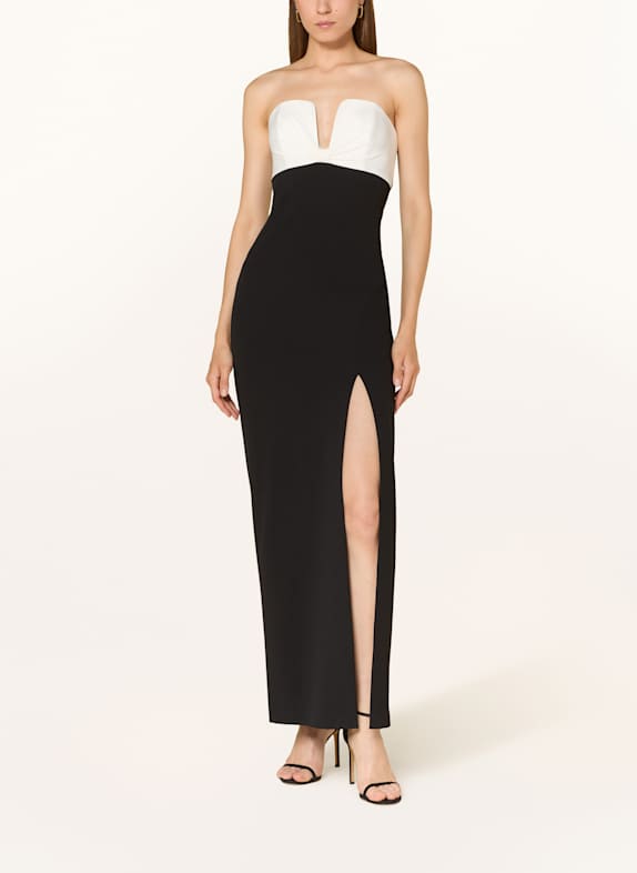 ADRIANNA PAPELL Abendkleid SCHWARZ / WEISS