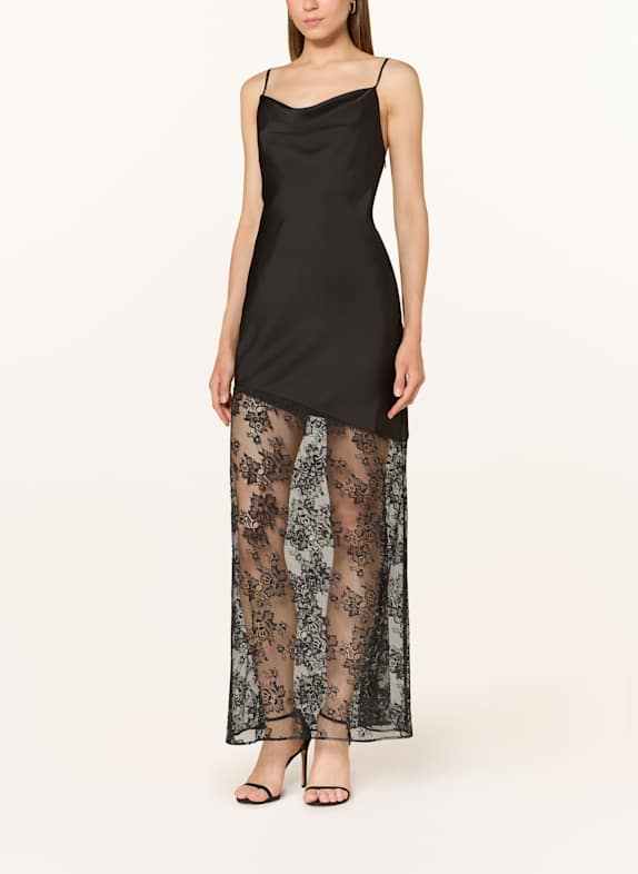 ADRIANNA PAPELL Abendkleid mit Lochspitze SCHWARZ