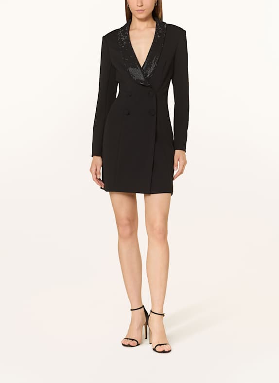 ADRIANNA PAPELL Longblazer mit Schmucksteinen SCHWARZ