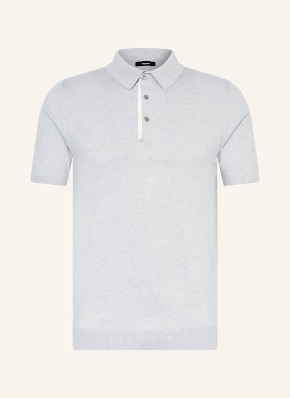 REISS Strick-Poloshirt FINCH Regular Fit HELLGRAU