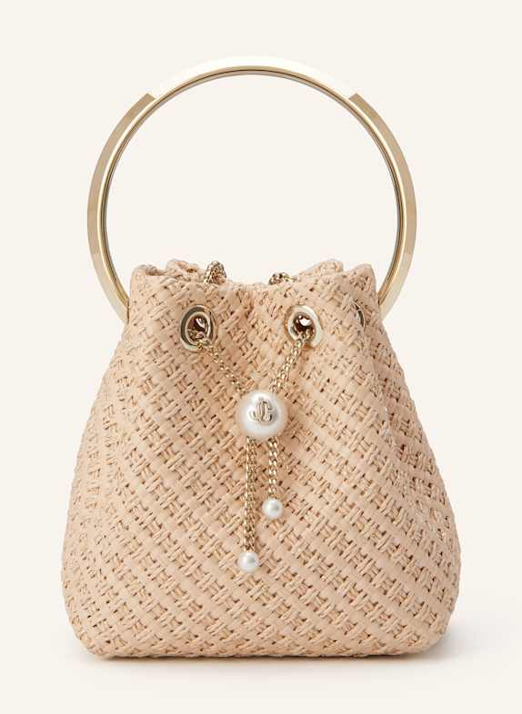 JIMMY CHOO Handbag BON BON with glitter thread NUDE