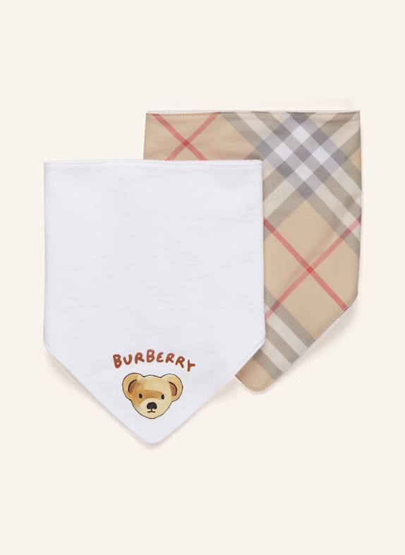 BURBERRY 2er-Set Lätzchen WEISS/ BEIGE