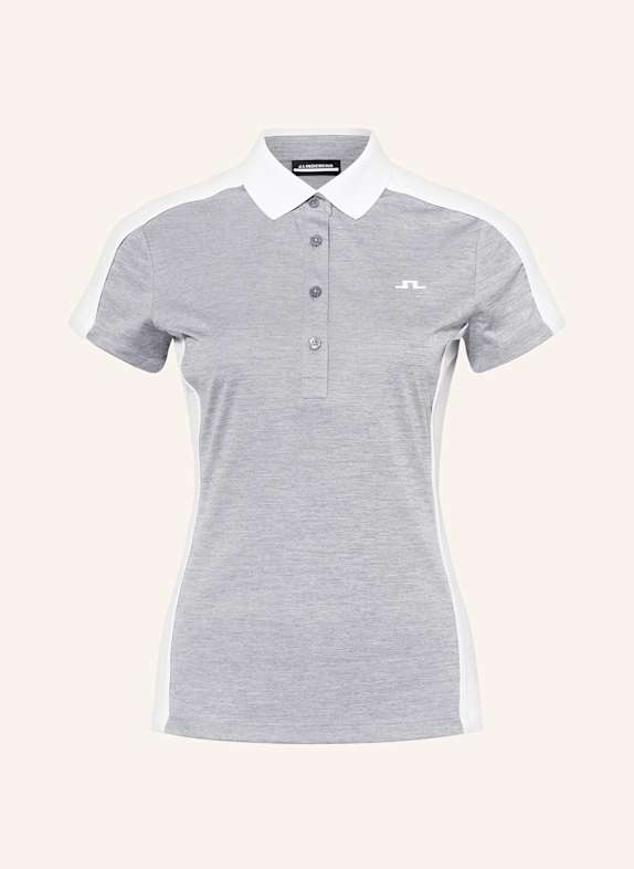 J.LINDEBERG Funkcyjna koszulka polo SZARY / BIAŁY