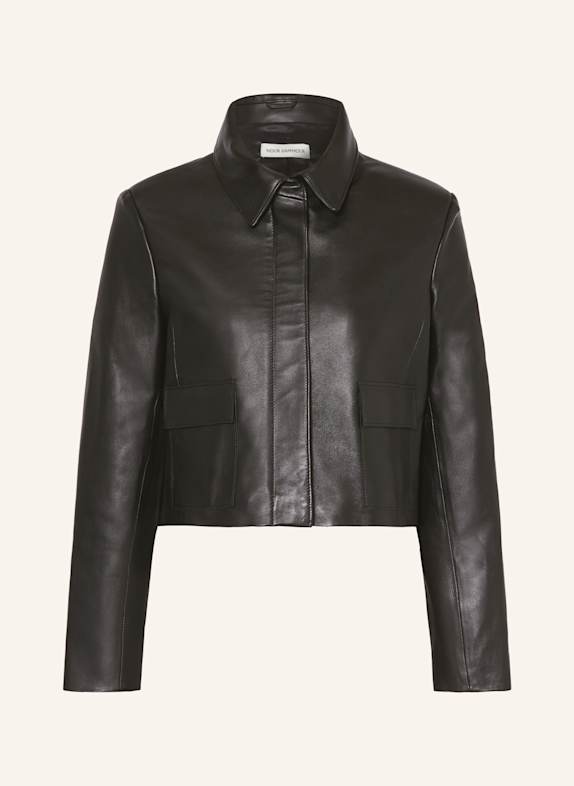 NOUR HAMMOUR Cropped-Lederjacke BLEEKER SCHWARZ