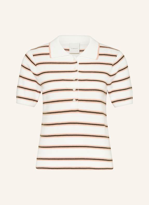 VARLEY Strick-Poloshirt FAUSTINE CREME/ HELLORANGE/ DUNKELGRÜN