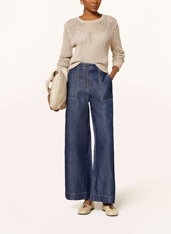 REISS Wide Leg Jeans ASHBY met linnen 45 INDIGO