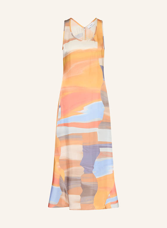 REISS Satinkleid ORANGE / HELLBLAU / ROSA