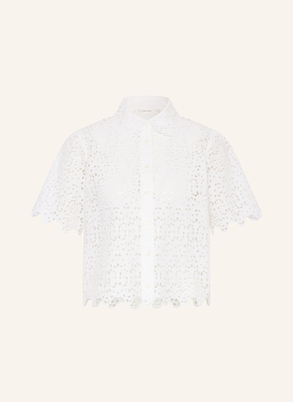 FRAME Blusenshirt aus Lochspitze WEISS