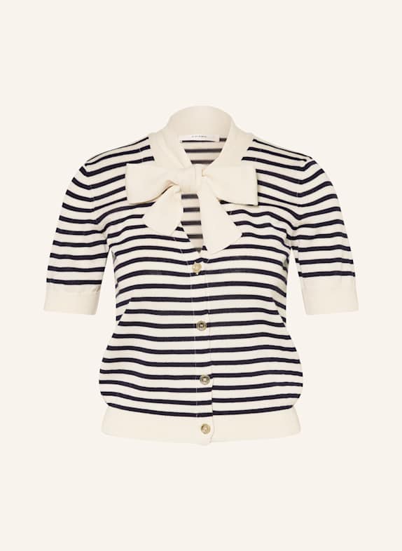 FRAME Strickjacke THE SAILOR TIE mit Schluppe ECRU/ DUNKELBLAU